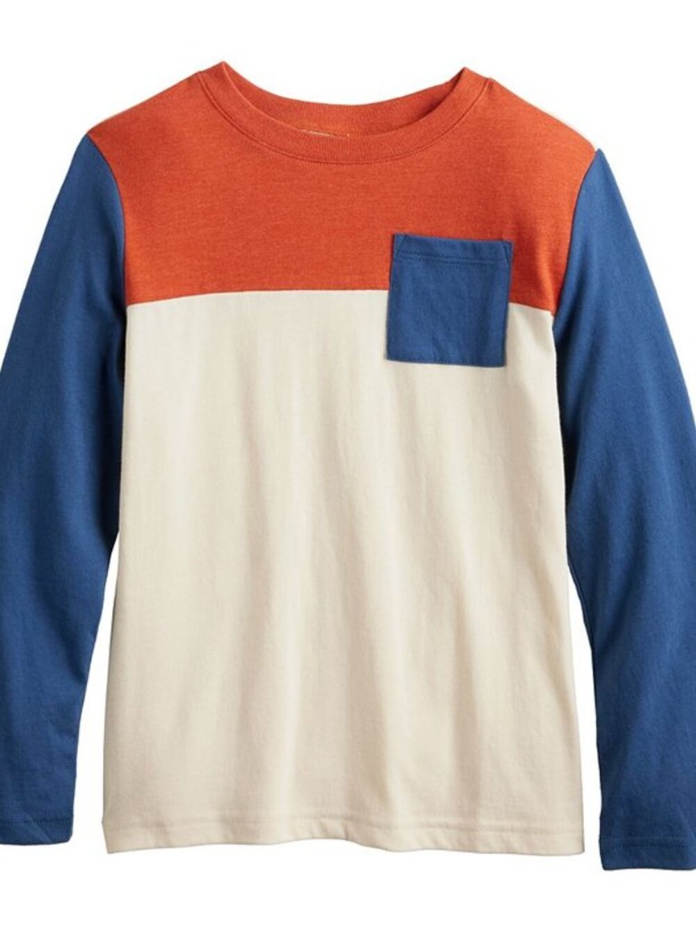 Little Boy's Jumping Beans Colorblock Long Sleeve Pocket T-Shirt - Beige - 5 -